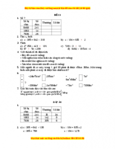 Đề thi Toán lớp 4 cuối kì 1 năm 2022 - 2023 (Đề 11)