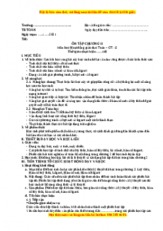 Giáo án Toán 12 học kì I Giải tích Bài: Ôn tập chương II
