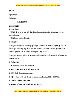 Giáo án Luyện tập trang 19, 20 Toán 9 Học kì 1