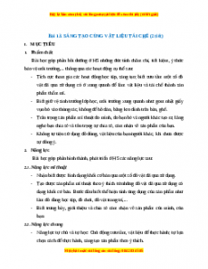 Giáo án Mĩ thuật 1 Cánh diều Sáng tạo cùng vật liệu tái chế