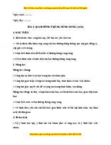 Giáo án Toán 7 Chân trời sáng tạo Bài 3: Hai đường thẳng song song