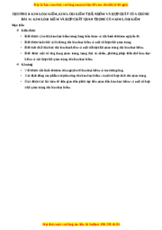 Chuyên đề luyện thi Hóa học 12 năm 2023 cực hay - Phần 6: Kim Loại Kiềm, Kim Loại Kiềm Thổ, Nhôm