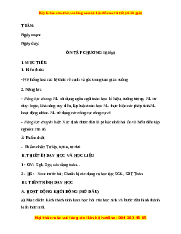 Giáo án Ôn tập chương 1 (Tiếp theo) Toán 9 Học kì 1