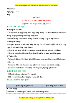 Giáo án Toán 3 Cánh diều Tuần 24: Tháng - Năm