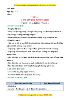 Giáo án Toán 3 Cánh diều Tuần 24: Tháng - Năm