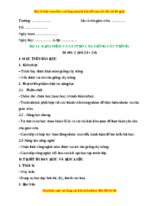 Giáo án Công nghệ 10 (Kết nối tri thức) Bài 11: Khái niệm và vai trò của giống cây trồng
