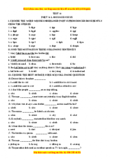 Test 11 - Bộ đề bồi dưỡng học sinh giỏi tiếng Anh toàn diện lớp 6 - Giáo viên Linh Đan