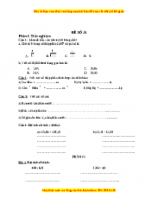 Bộ đề thi Toán 5 học kì 1 năm 2022 - 2023 - Đề 31