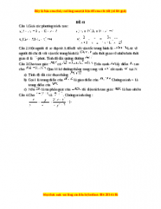 Đề thi giữa kì 2 Toán 8 năm 2023 - Đề 41