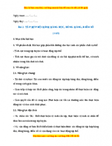 Giáo án Bài 2: Tập hợp đội hình hàng dọc, dóng hàng và điểm số Giáo dục thể chất lớp 1 Kết nối tri thức