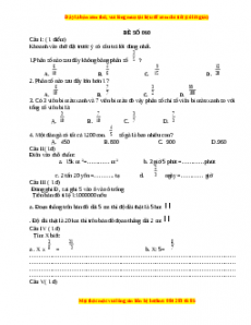 Đề thi Toán lớp 4 cuối kì 2 (Đề 60)