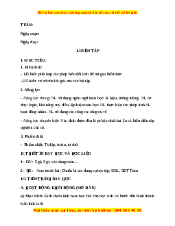 Giáo án Luyện tập trang 30 Toán 9 Học kì 1