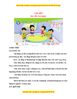 Giáo án Âm nhạc 1 Cánh diều Em yêu âm nhạc