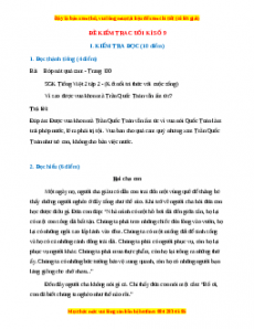 Đề thi cuối kì 2 Tiếng Việt lớp 2 Kết nối tri thức (Đề 9)
