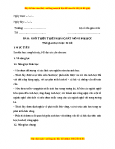 Giáo án Sinh học 10 Bài 1 (Kết nối tri thức): Giới thiệu khái quát môn