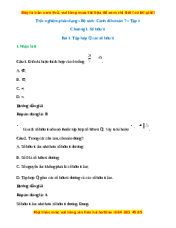 Bộ Trắc nghiệm Toán 7 Cánh diều (cả năm) có đáp án