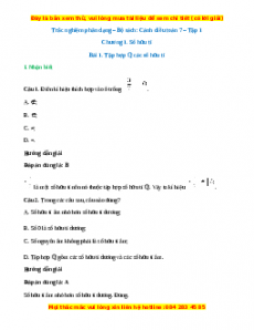 Bộ Trắc nghiệm Toán 7 Cánh diều (cả năm) có đáp án