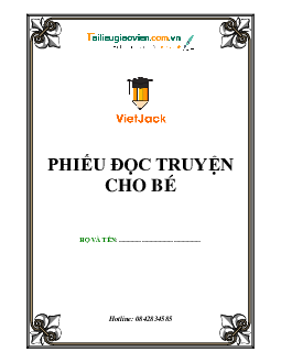 Phiếu đọc truyện cho bé