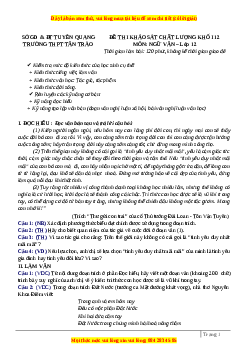 Đề thi thử Ngữ văn trường Tân Trào - Tuyên Quang lần 1 năm 2023
