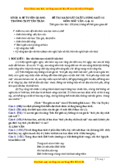 Đề thi thử Ngữ văn trường Tân Trào - Tuyên Quang lần 1 năm 2023