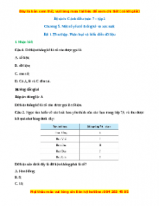 Bộ Trắc nghiệm kì 2 Toán 7 Cánh diều có đáp án
