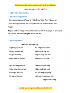 Đề thi giữa kì 2 Tiếng Việt lớp 2 Cánh diều (Đề 3)