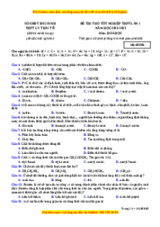 Đề thi thử Hóa học trường Lý Thái Tổ lần 1 năm 2023