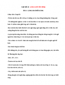 Giáo án Tiếng việt 1 Chân trời sáng tạo Làng quê yên bình