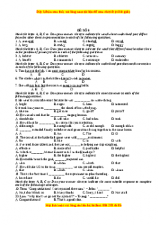 Đề thi trắc nghiệm Tiếng anh 10 năm 2022 - 2023 (Đề 6)
