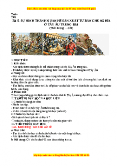 Giáo án Bài 5 Lịch sử 7 Cánh diều (2024): Sự hình thành quan hệ sản xuất tư bản chủ nghĩa ở Tây Âu trung đại