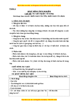 Giáo án Tuần 3: Ngôi sao của tôi, ngôi sao của bạn Hoạt động trải nghiệm 3 Kết nối tri thức