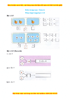 Bài tập cuối tuần Toán lớp 1 Tuần 12 Chân trời sáng tạo (có lời giải)