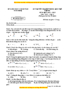 Đề thi thử Vật lí Sở Nam Định năm 2023