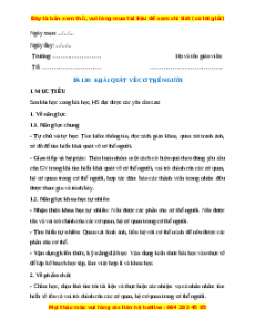 Giáo án Khái quát về cơ thể người Sinh học 8 Kết nối tri thức