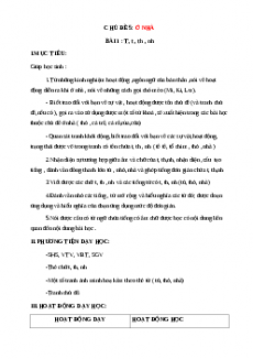 Giáo án Ở nhà Tiếng việt lớp 1 Chân trời sáng tạo