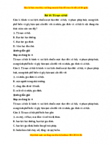 Trắc nghiệm Bài 10: Tệ nạn xã hội