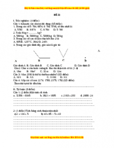 Đề thi Toán lớp 4 cuối kì 1 năm 2022 - 2023 (Đề 32)