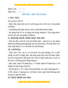 Giáo án Mĩ thuật 1 Kết nối tri thức Chủ đề 3: Nét vẽ của em