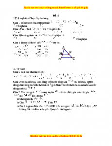 Đề thi giữa kì 2 Toán 8 năm 2023 - Đề 12