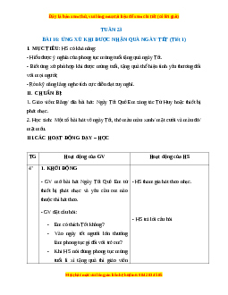 Giáo án HĐTN lớp 1 Tuần 23