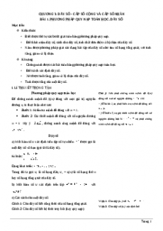 Chuyên đề Đại số và giải tích Toán 11 năm 2023 - Chương 3: Dãy số - cấp số cộng và cấp số nhân