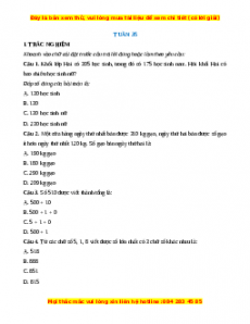 Bài tập cuối tuần Toán lớp 2 Tuần 35 Chân trời sáng tạo (có lời giải)