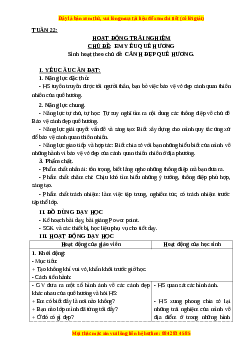 Giáo án HĐTN lớp 3 Tuần 22 Cánh diều: Cảnh đẹp quê hương