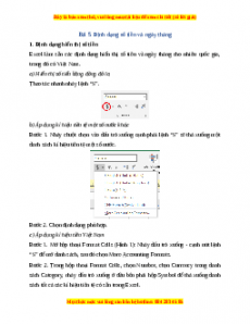 Lý thuyết Bài 5: Định dạng số tiền và ngày tháng