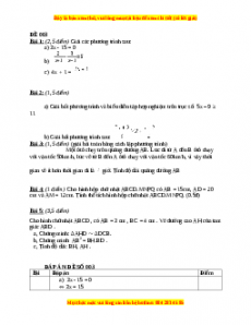 Đề thi cuối học kì 2 Toán 8 năm 2022 - 2023 - Đề 3