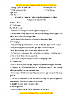 Giáo án HĐTN 7 Chân trời sáng tạo Chủ đề 4: Chia sẻ trách nhiệm trong gia