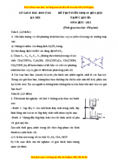 Đề thi vào 10 môn Hóa học năm 2023 - Trường THPT Chuyên Hà Nội