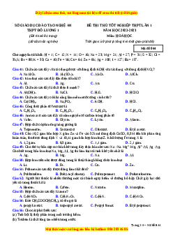 Đề thi thử Hóa học trường Đô Lương 1 lần 1 năm 2023