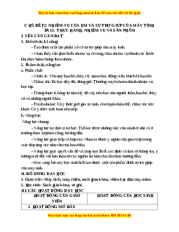 Giáo án Tin học 3 Cánh diều Bài 2: Thực hành, nhiệm vụ và sản phẩm