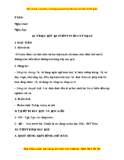 Giáo án Tính chất hai tiếp tuyến cắt nhau Toán 9 Học kì 1